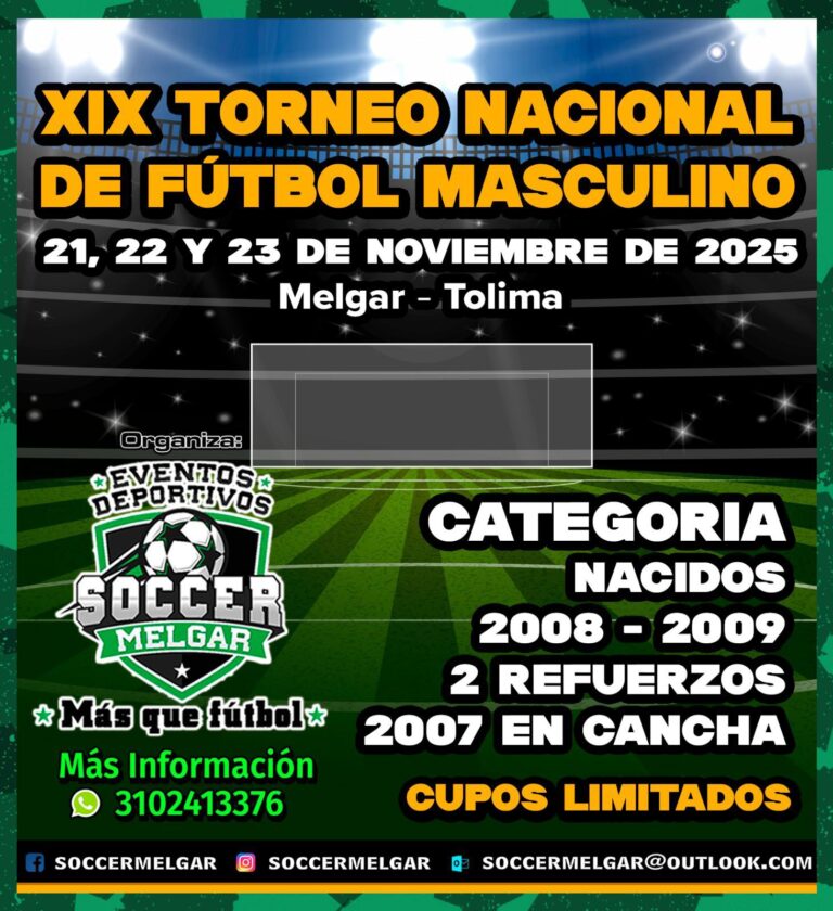 "Pasión y talento en cada jugada ⚽🔥 – Torneo Nacional Soccer Melgar."